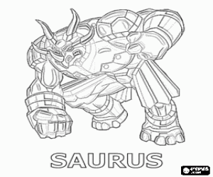 Coloriage Le triceratops Bakugan, Saurus