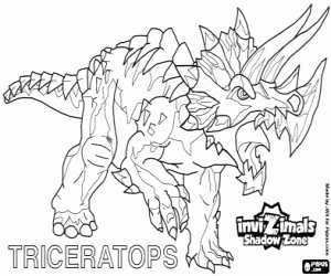 Coloriage Triceratops, Invizimals Shadow Zone