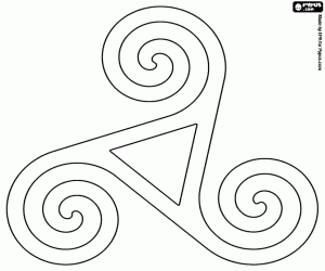 Coloriage Triskèle, symbole du druidisme