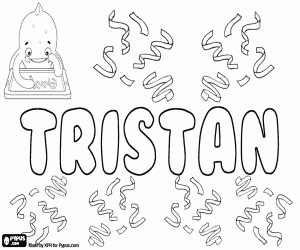 Coloriage Tristan, prénom masculin