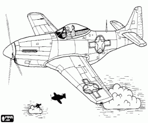 Coloriage Trois avions de chasse