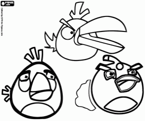 Coloriage Trois de ces oiseaux de Angry Birds
