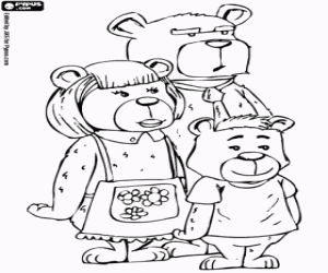 Coloriage Les trois ours, la famille Ours