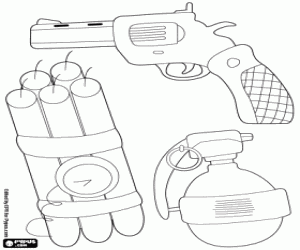 Coloriage Trois petites armes