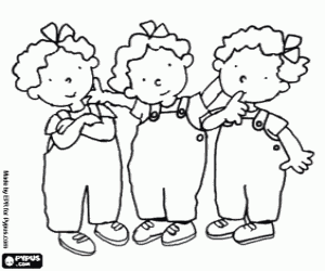 Coloriage Les trois petites soeurs