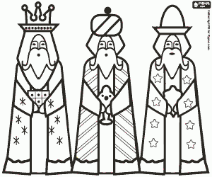 Coloriage Les trois Rois Mages