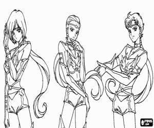 Coloriage Les trois Sailor Starlights
