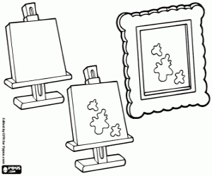 Coloriage Trois étapes pour une peinture