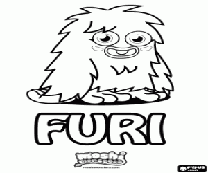Coloriage Le troll de Moshi Monsters, Furi