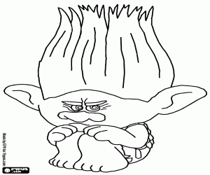 Coloriage Le troll grincheux Branche