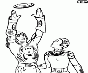 Coloriage Tron et Yori avec le disque de lumière