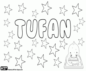 Coloriage Tufan, nom d’origine arabe