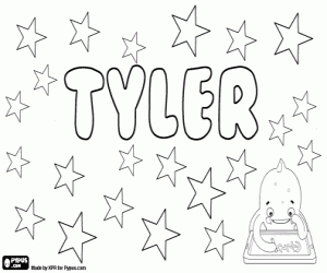 Coloriage Tyler, nom anglais