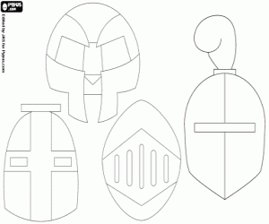 Coloriage Types de casques médiévaux
