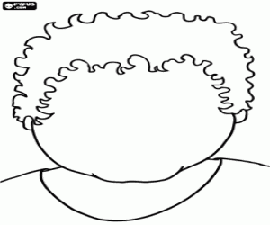 Coloriage Tête avec des cheveux frisés sans visage