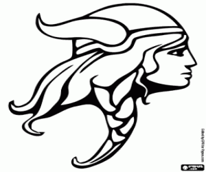 Coloriage Tête de femme guerrière viking 