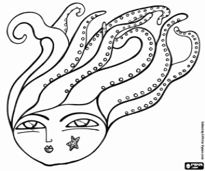 Coloriage Tête de Méduse avec des serpents