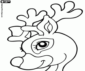 Coloriage La tête de renne du père Noël, profil