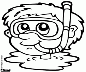 Coloriage Tête du plongeur hors de l'eau