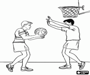 Coloriage Tête à tête de basket-ball