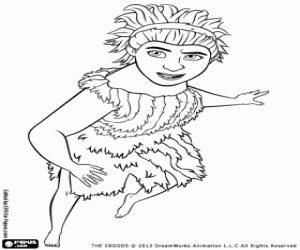 Coloriage Ugga, la mère de Les Croods