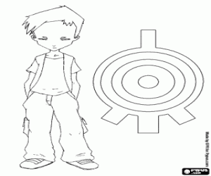 Coloriage Ulrich, personnage de Code Lyoko