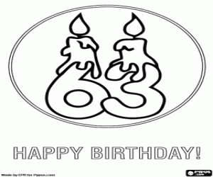 Coloriage Un 6 et 3 pour l'anniversaire