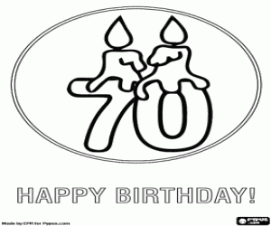 Coloriage Un 7 et un 0 avec des bougies allumées