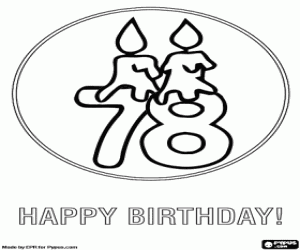 Coloriage Un 7 et un 8 avec des bougies allumées