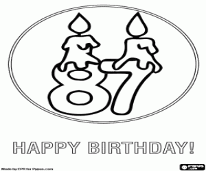 Coloriage Un bon 87e anniversaire