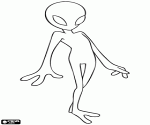 Coloriage Un alien avec des yeux énormes