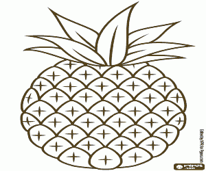 Coloriage Un ananas tropical, dessin simple