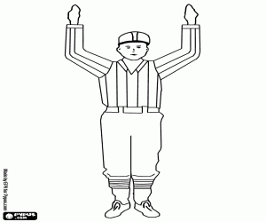 Coloriage Un arbitre de football américain