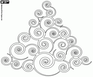 Coloriage Un arbre de Noël de spirales