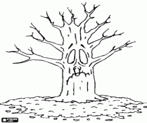 Coloriage Un arbre triste en hiver