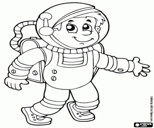 Coloriage Un astronaute dans une mission spatiale