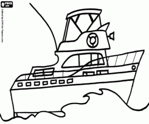Coloriage Un bateau de plaisance