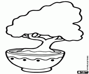 Coloriage Un bonsaï japonais