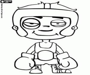 Coloriage Un boxeur après le combat