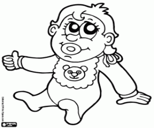 Coloriage Un bébé calme