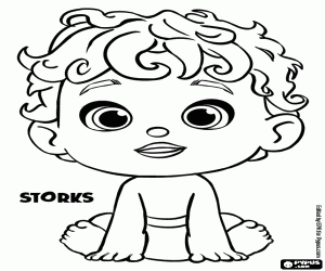 Coloriage Un bébé des Cigognes et compagnie