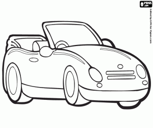 Coloriage Un cabriolet par route