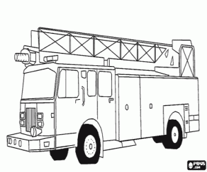 Coloriage Un camion de pompiers moderne