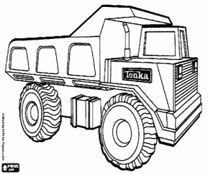 Coloriage Un camion lourd pour construction