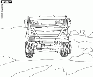 Coloriage Un camion T4 dans un saut