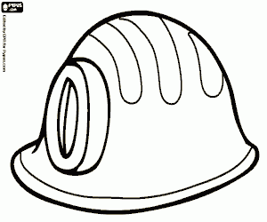 Coloriage Un casque de l’exploitation minière