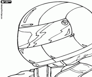 Coloriage Un casque d'un pilote de course
