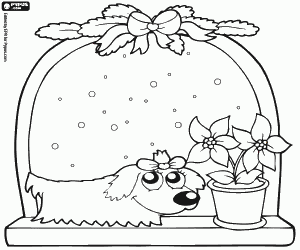 Coloriage Un chien de Terrier à Noël