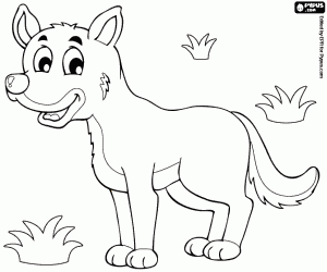 Coloriage Un chien sauvage, un dingo
