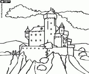 Coloriage Un château de conte de fées